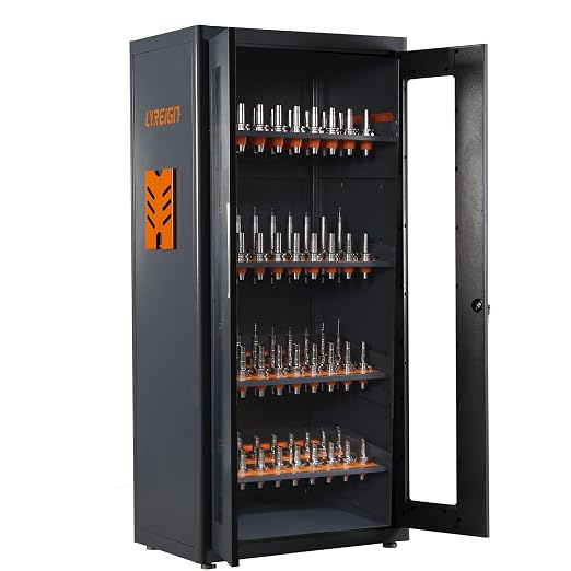 CAT/BT40 Large Capacity CNC Tool Storage Cabinet, CNC Tool Holder Vertical Drawer Cabinet for Warehouse Workshop Factory Garage Machining Centers