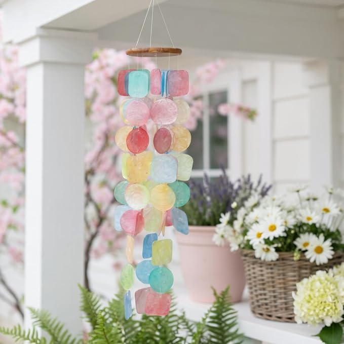 Solange & Frances Rainbow Wind Chimes for Outside. Colorful Windchime Outdoors, Wind Chimes House Decor. Unique Birthday Gifts for Women, Gifts for Mom, Gift for Men