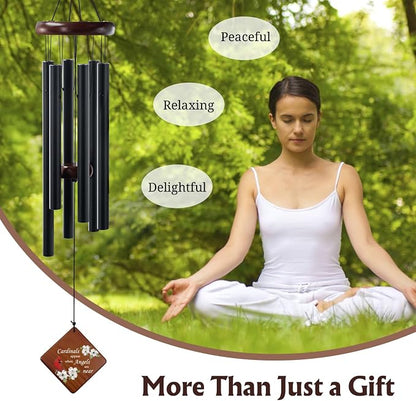 36" Memorial Wind Chimes Sympathy Gift - Cardinal Windchimes in Loving Memory of Loved One, Memorial Cardinal Gifts for Loss of Mom/Dad, Bereavement,Condolence,Funeral Grieving
