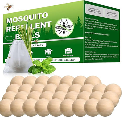 Mosquito Repellent Outdoor Patio 34 Balls - Mosquito Repellant Indoor & Outdoor for Yard Home Patio Travel Camping, Keep Mosquitoes Away from Door Patio