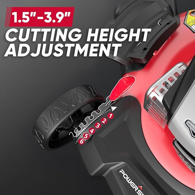 PowerSmart Push Lawn Mower, 21" Mower with Briggs&Stratton 125cc Engine, 2-in-1 Mulching and Side Discharge, Push Lawn Mowers for Garden Yard