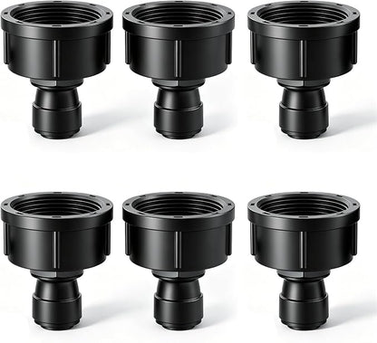 6 Pack 3/4" Female to 1/4" Quick Connect Drip Irrigation Faucet Adapter | Fits standard 3/4" Garden Faucets & Hoses,Leak-Proof,Tool-Free Install for Outdoor Watering,Raised Beds and Drip Systems