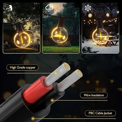 Outdoor String Lights 100ft LED Hanging Globe Patio Lights with G40 Shatterproof Bulbs(34+3 Bulbs), Spring Easter Gift for Men Women Waterproof Connectable Hanging Light Outdoor Decor Garden Backyard