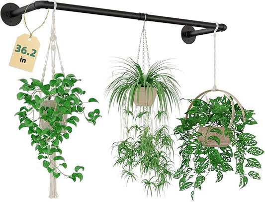Galood Plant Hanger Indoor Hanging Planters for Indoor Plants Hanging Plant Holder Black Metal Rod(Pot/Chain/Plant not Included