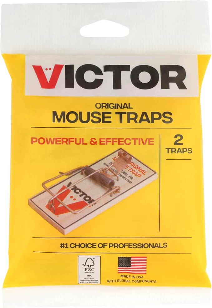 Victor Metal Pedal Mouse Traps, 12-Pack, Reusable Wooden Snap Traps | FSC Certified Wood, Indoor Mice Control Pest Elimination, Rodent Killer Control, Clean & Quick Trapping, Mice Traps for House
