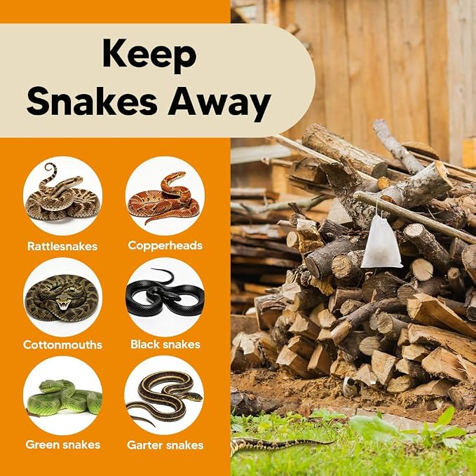 Snake Repellent for Outdoors, Snake Repellent Indoor, Snake Deterrent for Yard Pet Safe, Snake Out Repellant for Garden/Lawn/Garage - 8 Pack