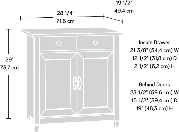 Sauder Edge Water Accent Storage Cabinet with Doors, Utility Cabinet, in Chalked Chestnut finish