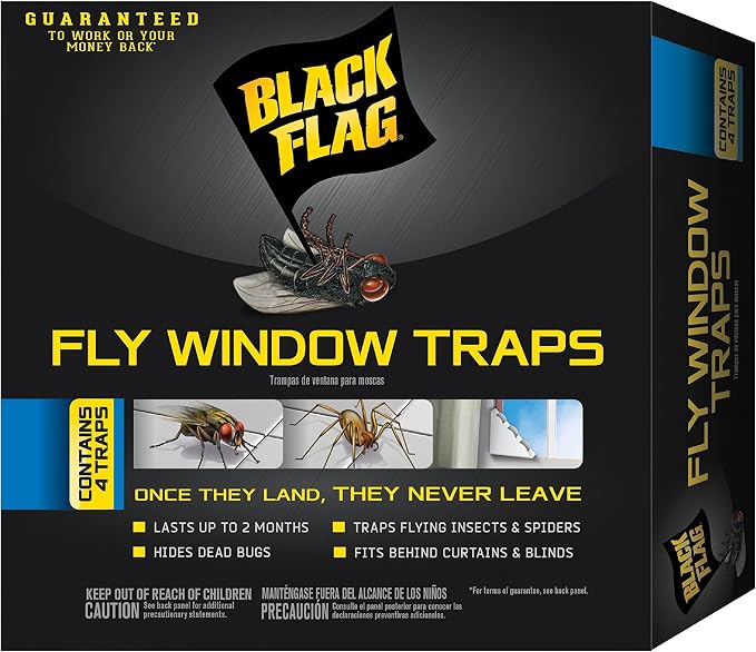 Black Flag, Fly Window Trap, 4-Count, Clear,(Pack of 12)