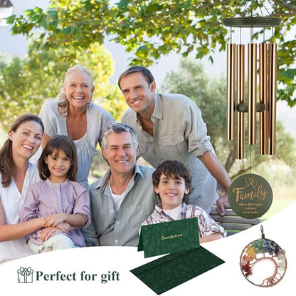 ASTARIN Wind Chimes for Outside, Large Outdoor Windchimes with Engraved Tree of Life, Premium Tuned Metal Chimes for Mother/Grandma, Home & Garden Decor with Soothing Tone