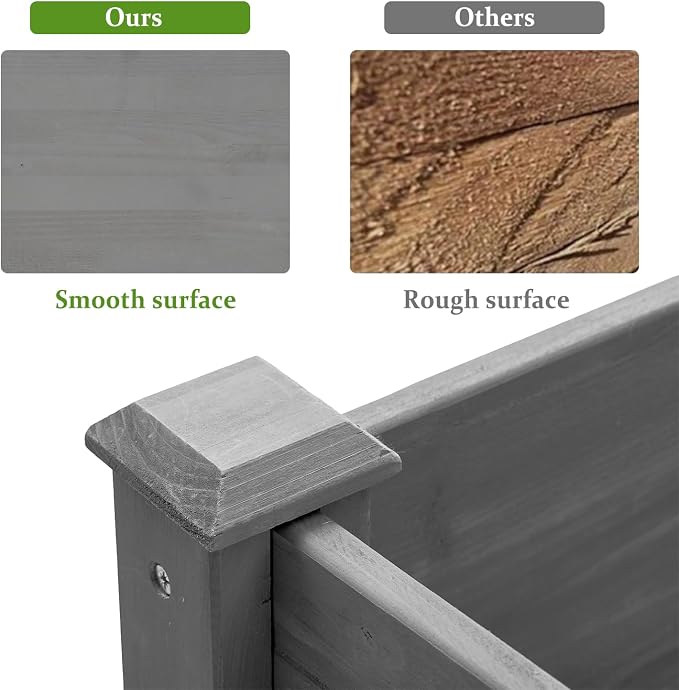 Raised Garden Bed with Legs, 48x24x30 in Planter Boxes Outdoor, Elevated Wooden Planter Box Standing Growing Bed for Gardening, Backyard, Patio and Balcony (Grey, 48x24x30)