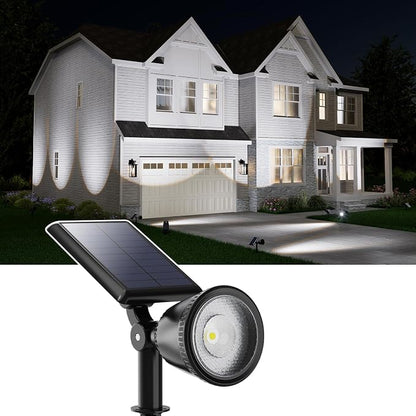 Solar Powered Sunset Spotlight Outdoor Waterproof Spot LED Accent Landscape Uplight for Outside Trees, House Flag, Sculptures, Patio, Wall, Yard and Garden, Independently Adjustable Light & Panel