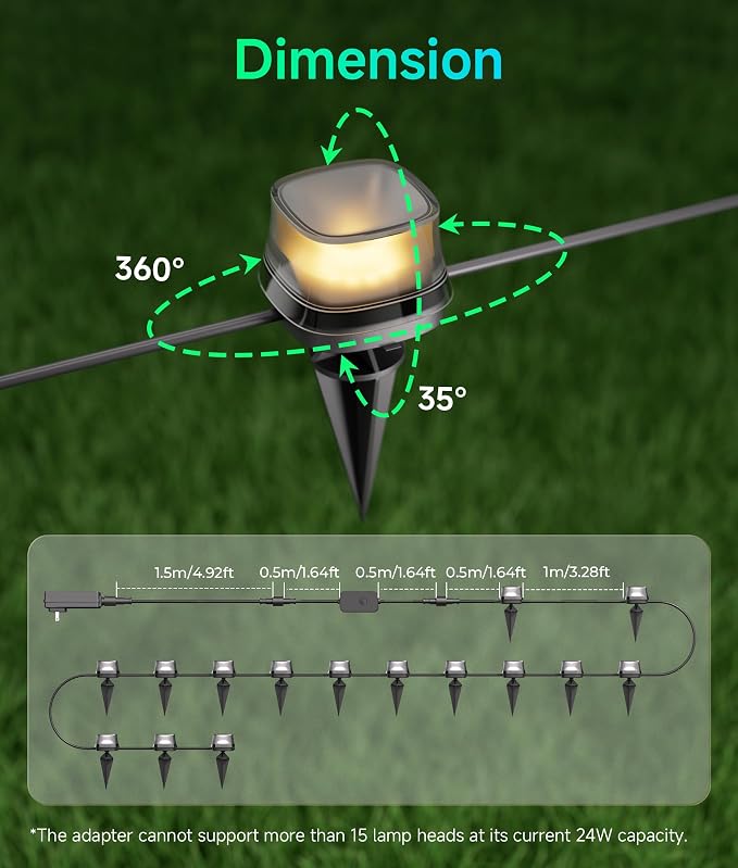 DeckTok Outdoor Ground Lights, 50ft Smart RGBCW LED Pathway Lights Work with Alexa, Google Assistant, 15 Pack IP67 Waterproof Landscape Lighting for Path Yard Lawn Patio Pool Fence and Party Decor