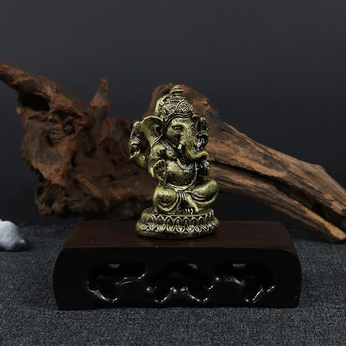 Lord Ganesha Buddha Statue - Elephant God Sculptures Ganesh Figurines | Man-Made Stone Home Garden Buddha Decoration Statues