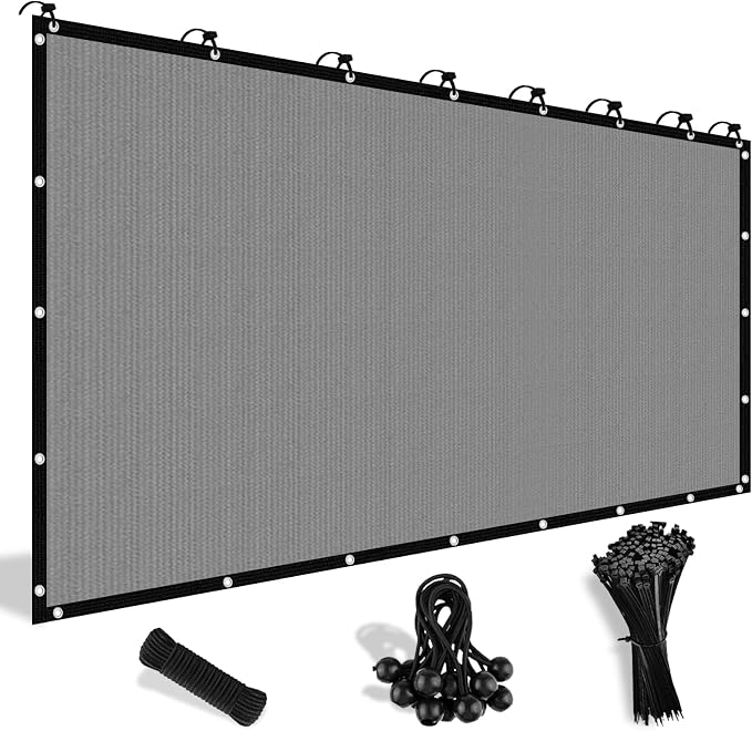 Shade&Beyond 90% Sun Shade Cloth with Grommets, 6' X 16' Pergola Shade Cover Canopy, Mesh Tarp Sun Screens for Patio, Outdoor, Garden, Backyard, Light Gray