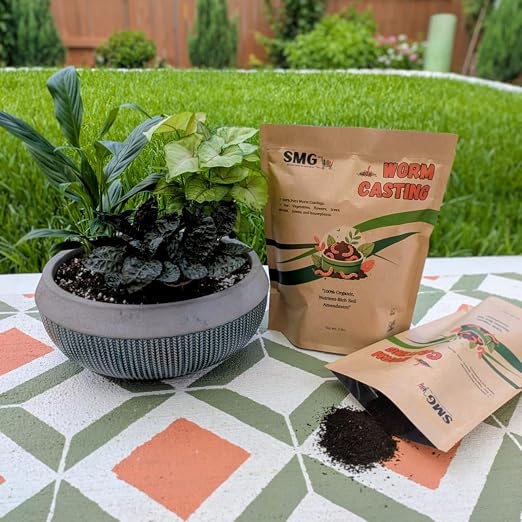 SMG Organic Worm Castings 3 lbs – 100% Pure Earthworm Compost, Nutrient-Rich Organic Soil Amendment for Indoor Plants, Vegetables, Flowers & Garden Use