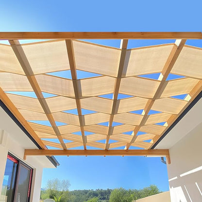 Shade&Beyond Customized Size Shade Strip for Pergola, Sun Shade Sail 95% UV Protection Shade Cover Replacement Fabric for Outdoor Gazebo Patio Deck Yard
