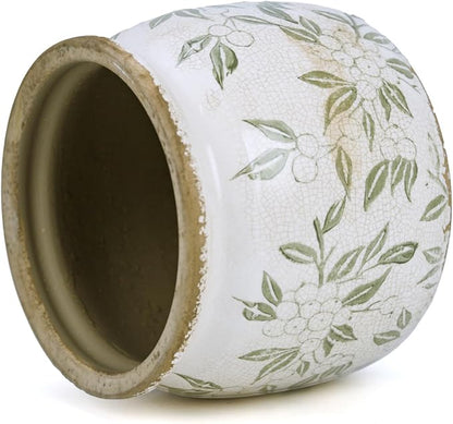 Dosayes Flower Pot,Vintage Ceramic Pot for Planter with Drainage Holes, 6.29 inch Ice Crack Glazed Indoor Planters Pot for Indoor,Tucan Home Decor,Gardening Gifts (Vintage)