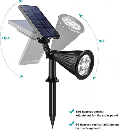 URPOWER Solar Lights Outdoor, 6 Pack 2-in-1 Solar Spot Lights Waterproof with 2 Lighting Modes, Adjustable Solar Powered Spotlights Auto On/Off Landscape Lights for Yard Garden Pathway, Warm White