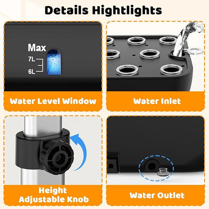 Growell Hydroponics Growing System Kit, 17 Pods Indoor Herb Garden with 2 Fans Circulation, Grow Light, Smart Water Cycle, Auto Timer, 10L Water Tank,Perfect Indoor Gardening System Gifts(Black/White)