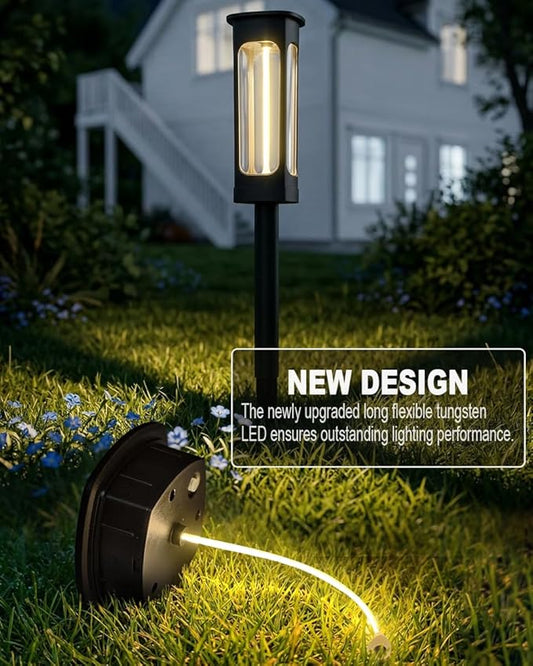 LIANGLOME Solar Pathway Lights Outdoor - IP55 Waterproof Solar Lights with 100+ Flexible Filament LEDs, 3000K Warm White, 10-15H Runtime, Outdoor Solar Lights for Yard Patio Garden