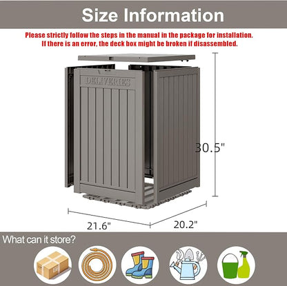 LHBGO Package Delivery Box for Outside, 48 Gallon Storage with Lockable Secure, Large Resin Outdoor Package Drop Container