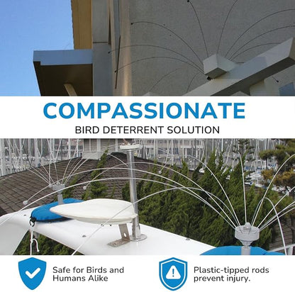 Bird Barrier Daddi Long Legs - 6 Ft | Scare Birds Away with Innovative Bird Spider Design | Bird Deterrent for Outside | Easy Installation on Roofs, Boats & HVAC Units | Durable Stainless Made in USA