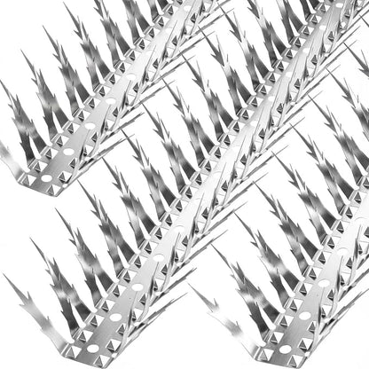 Bird Spikes, 10 Feet Stainless Steel Bird Control Spikes for Outside, Pigeon and Squirrel Blocking Spikes, for Garden Fence Roof and Window - 10 Strips Covers 3m