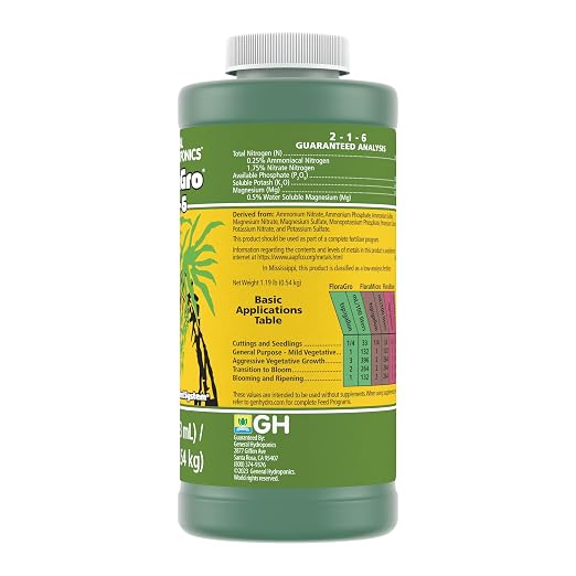 General Hydroponics FloraGro 2-1-6 Plant Food, Part of FloraSeries Advanced Nutrient System for Plants, 16 oz.