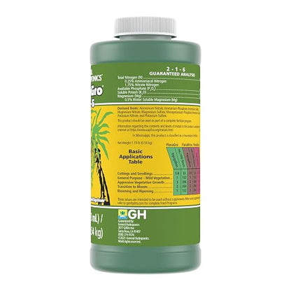 General Hydroponics FloraGro 2-1-6 Plant Food, Part of FloraSeries Advanced Nutrient System for Plants, 16 oz.