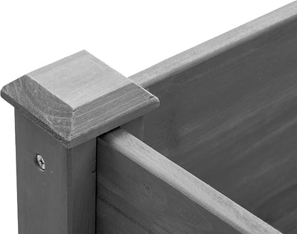 Raised Garden Bed with Legs Elevated Wooden Planter Box for Backyard Patio Balcony Deep Grow Box for Vegetables Flowers Fruits & Herbs (Grey, 48x24x30in)