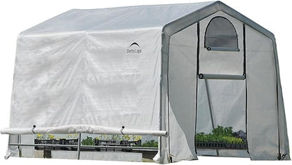ShelterLogic 10' x 10' GrowIT Greenhouse-in-a-Box Easy Flow Peak Roof Style Easy Access Outdoor Grow House with Translucent Waterproof Cover