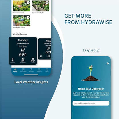 Hunter HPC400 Sprinkler Controller, 4-Zone, WiFi Smart Sprinkler Timer | Indoor/outdoor 4-station irrigation controller with Hydrawise app control, touchscreen, and expansion up to 32 zones