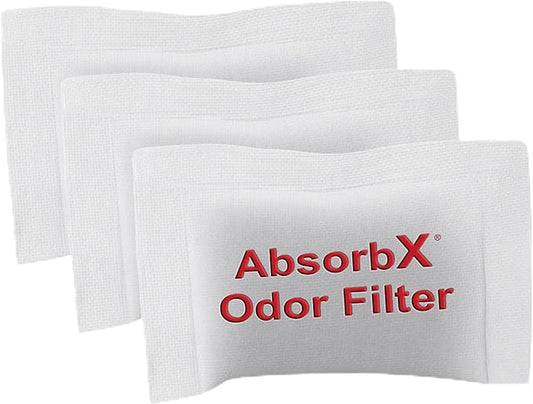 iTouchless Official Trash Can Deodorizer AbsorbX 3-Pack All Natural Activated Charcoal Odor Absorber Stops Garbage Smells Air Freshener Compost Bin Filter for 8 Gal & Bigger Trashcans with Compartment