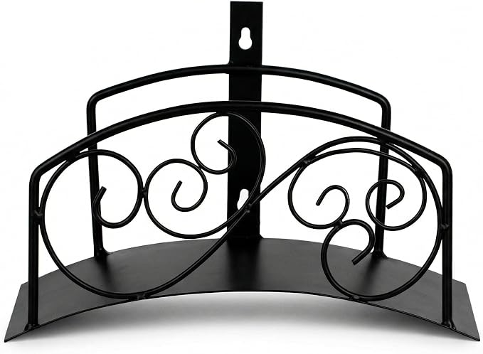 Gardenised Metal Wall-Mount Classic Swirl Hose Holder Heavy-Duty Outdoor Hanger and Water Hose Organizer with Sturdy Reel Hooks & Screws for Yard Lawn Garden Patio Landscaping and Home Use, Bronze