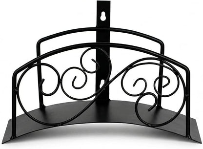 Gardenised Metal Wall-Mount Classic Swirl Hose Holder Heavy-Duty Outdoor Hanger and Water Hose Organizer with Sturdy Reel Hooks & Screws for Yard Lawn Garden Patio Landscaping and Home Use, Bronze