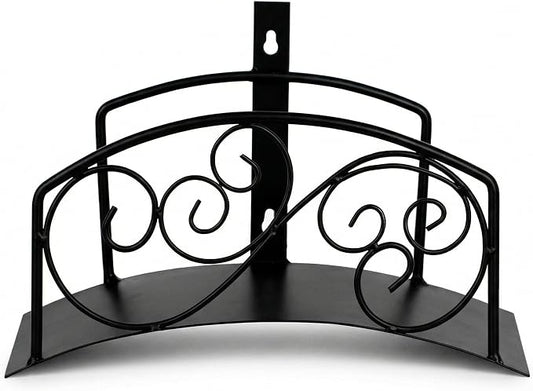 Gardenised Metal Wall-Mount Classic Swirl Hose Holder Heavy-Duty Outdoor Hanger and Water Hose Organizer with Sturdy Reel Hooks & Screws for Yard Lawn Garden Patio Landscaping and Home Use, Bronze