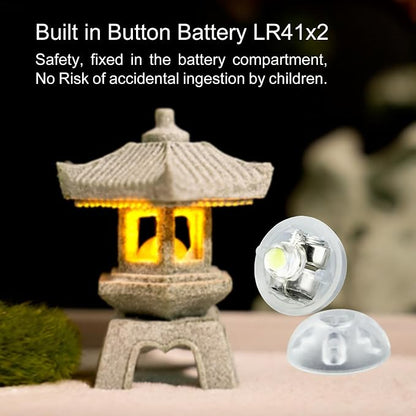 Japanese Pagoda LED Lamp Statue Figurine, LED Lantern Pagoda Statue Figurines for Home Table Decor - Style C