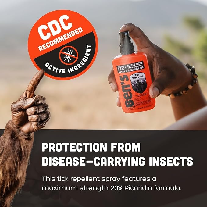Ben's Tick Repellent - Tick, Mosquito & Insect Repellent Spray for Adults & Children - Bug Spray with 20% Picaridin - Offers 12 Hours of Protection - 3.4 Fl Oz (Pack of 2)