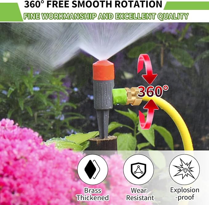 Boltigen Garden Hose Swivel Connector, 3/4GHT Garden Hose Swivel Fitting, 360 Degree Male to Female Hose Adapter for Outdoor