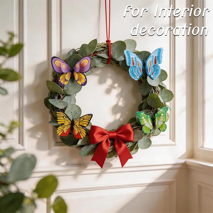 30PCS Butterfly Decorations Outdoor Butterfly Garden Picks for Garden Decor | 3D Waterproof Double Layer Artificial Butterflies Picks for Crafts Flower Arrangements Outdoor Indoor Spring Decor