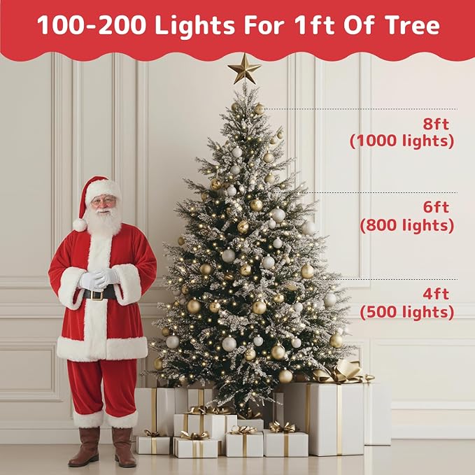 PREXTEX 100-Count Ultra Bright Christmas Lights - 20 ft Clear StringLights on White Wire - Incandescent Xmas TreeLights for Indoor and Outdoor Decorations (Pack of 2)
