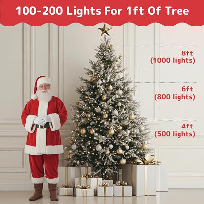 PREXTEX 100-Count Ultra Bright Christmas Lights - 20 ft Clear StringLights on White Wire - Incandescent Xmas TreeLights for Indoor and Outdoor Decorations