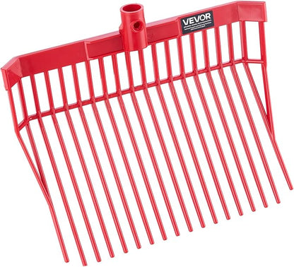 VEVOR 6PCS Manure Fork Replacement Head, 18 Angled Tines Horse Manure Fork Head, Durable Plastic Pitchfork Heads, Horse Mulch Rake for Picking up Stable Stall Muck Grass Hay Cleaning Farm Work