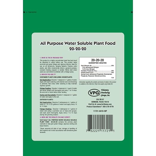 Fertilome (11728) All Purpose Water Soluble Plant Food 20-20-20 (8 oz)