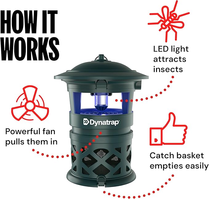 DynaTrap DT1130-GRSR Mosquito & Flying Insect Outdoor Trap and Killer + DynaTrap 100611 Atrakta Lure Sachet, Lasts 60 Days, Mosquito Attractant