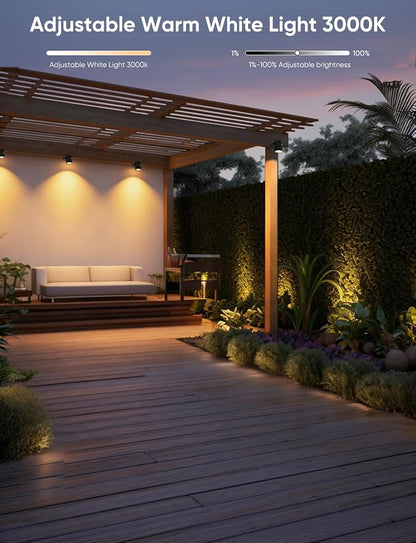 APPECK Landscape Lighting, RGBW Low Voltage Landscape Lights with APP Control, IP65 Waterproof Outdoor Spot Lights, Color Changing Spotlights for Yard, Garden,Trees, Patio & Holiday Decor, 6 Pack