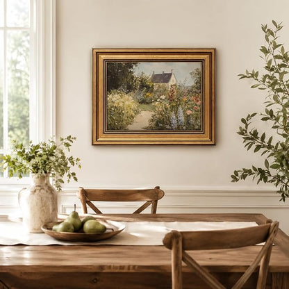 Devunaty Gold Framed Vintage Painting Wall Art Nature Wildflower Landscape Wall Decor Country Farmhouse Garden Floral Pictures Rustic Cottagecore Aesthetic Poster for Bathroom Living Room 16"x24"