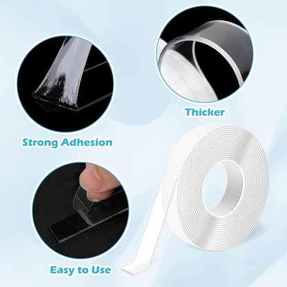 Ties and Tapes for Bird Spikes - 20PCS Plastics Zip Tie & 2PCS 3M Nano Adhesive Mounting Tape for Outdoor Use, Ideal for Keep Pigeons Cat Animal Away Plastic Spikes Bundling Fastening