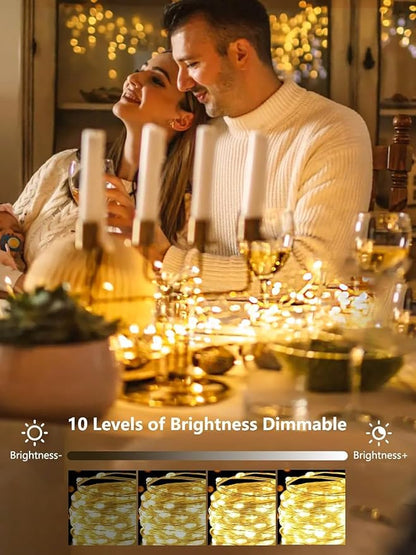 4 Pack Fairy Lights Battery Operated with Remote 33FT 50LED Warm White | Remote Control, 8 Modes, Timer, Adjustable brightness, Waterproof Lights for Indoor Outdoor Classroom Christmas Decor
