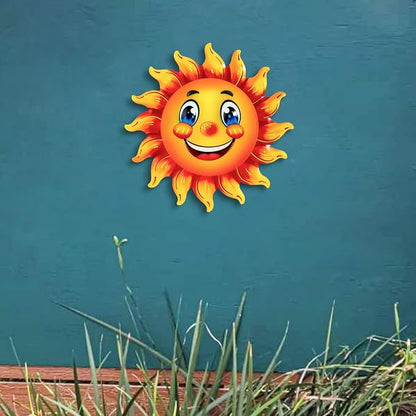 Metal Sun Wall Decor, 13Inches Sun Outdoor Wall Art for Garden Yard Room Kitchen Patio Fence Decorations